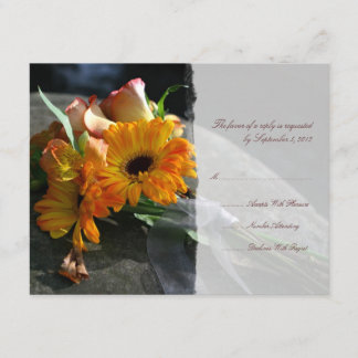 Yellow Daisy Blume Wedding RSVP Karte