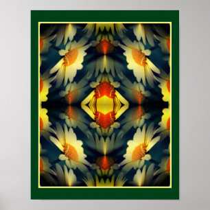 Yellow Daisy Blumen Mirror Abstrakt Poster