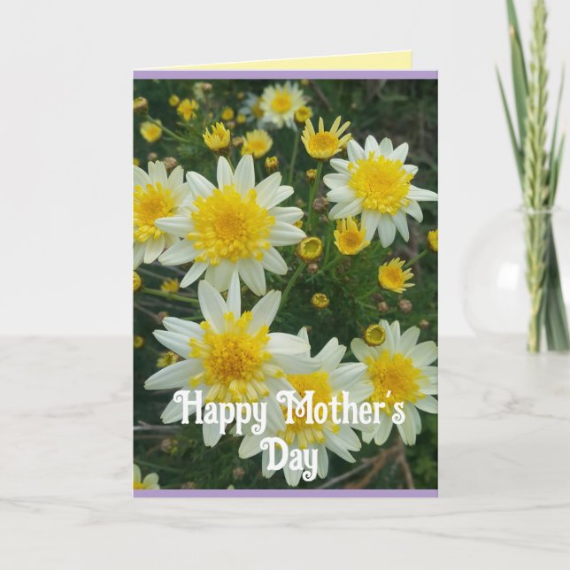 Yellow Daisy Daisies Floral Mothers Day Card Karte (Vorderseite)