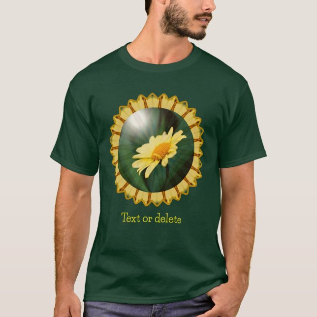 Yellow Daisy Floral Abstract Art Personalized T-Shirt (Vorderseite)