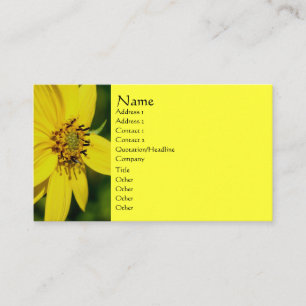 Yellow Daisy Flower Fotografy Business Card Visitenkarte