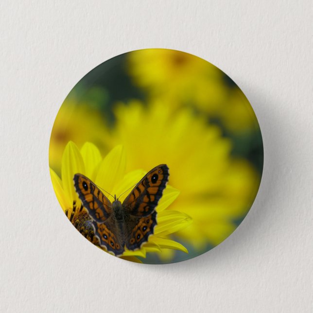 Yellow Daisy Helenium Abzeichen Button (Vorderseite)