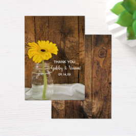 Yellow Daisy in Mason Jar Barn Gastgeschenk Hochze