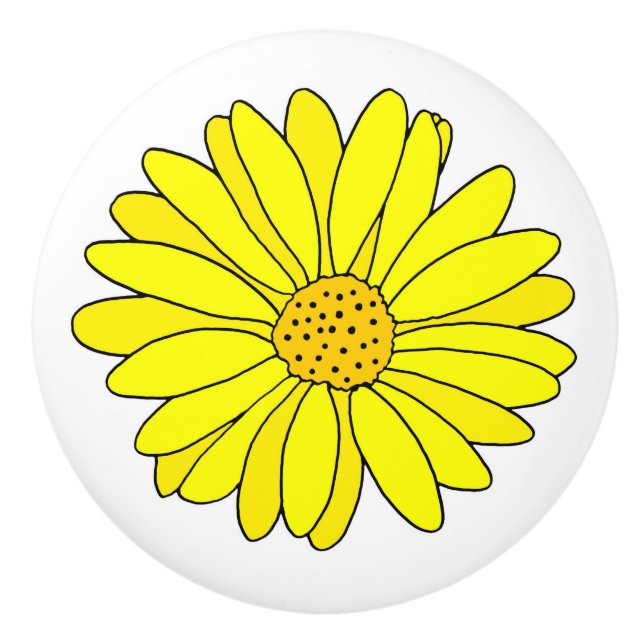 Yellow Daisy Keramikknauf (Vorderseite)