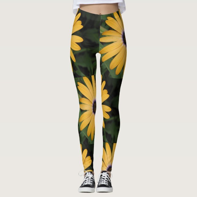 Yellow Daisy Leggings (Vorderseite)