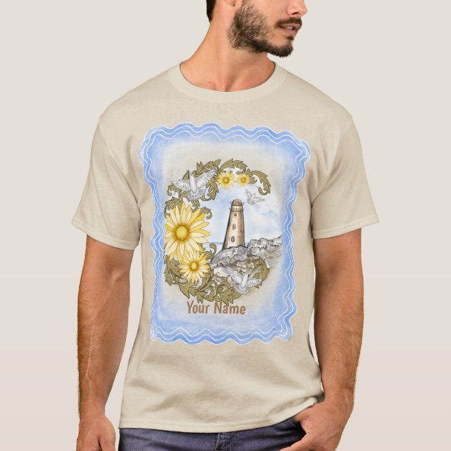 Yellow Daisy Lighthouse T-Shirt (Vorderseite)