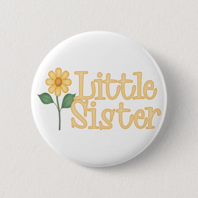 Yellow Daisy Little Sister Button (Vorderseite)