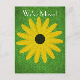 Yellow Daisy New Address Floral Art Postkarte