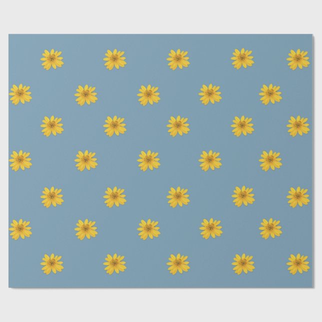 Yellow Daisy Wrapping Paper Geschenkpapier (Flach)