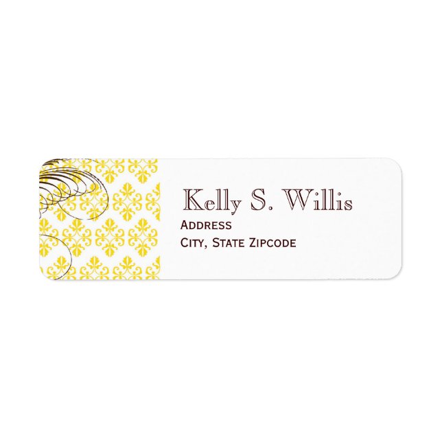 Yellow Damask Address Address Labels (Vorne)