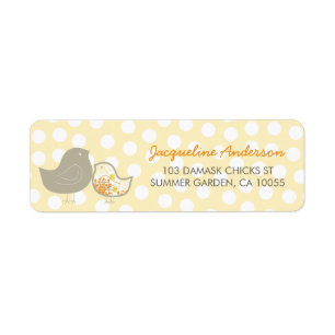 Yellow Damask Chicks Baby Showadresse Labels