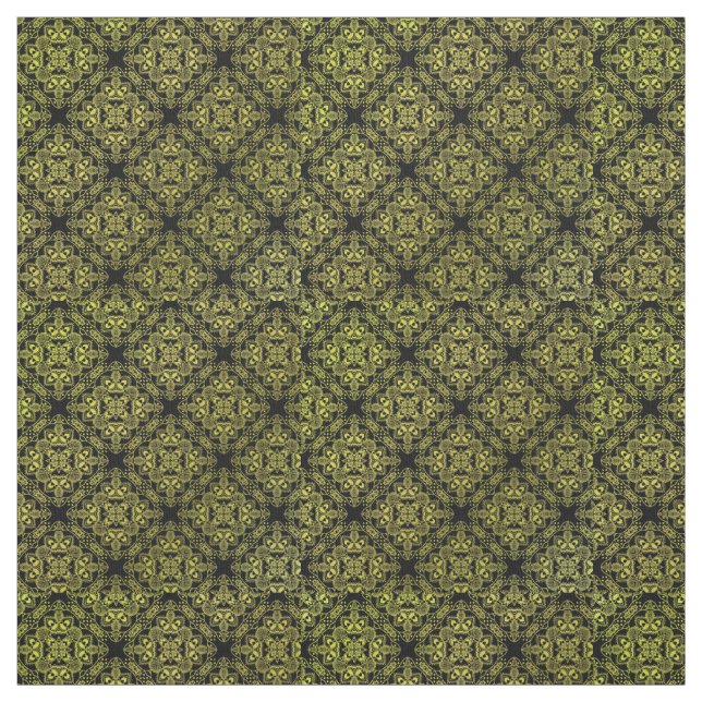 Yellow Damask Medallion Pattern Stoff (Muster)