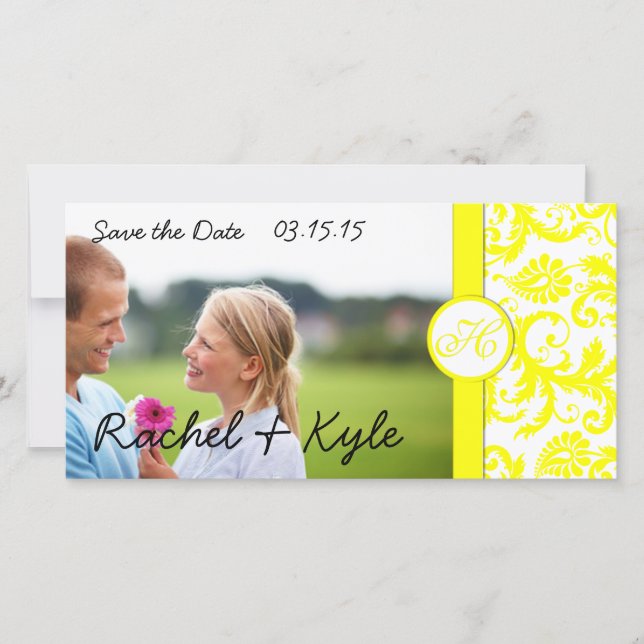 Yellow Damask Save the Date (Vorderseite)