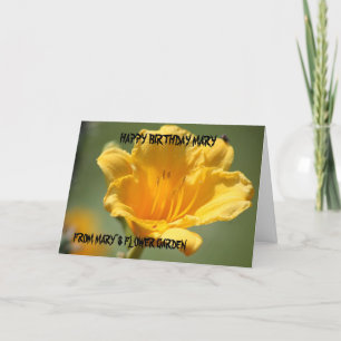 Yellow Daylily Birthday Card Karte