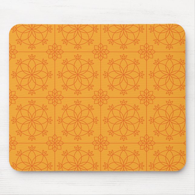 Yellow Decorative mandala Art geometrisches Muster Mousepad (Vorne)