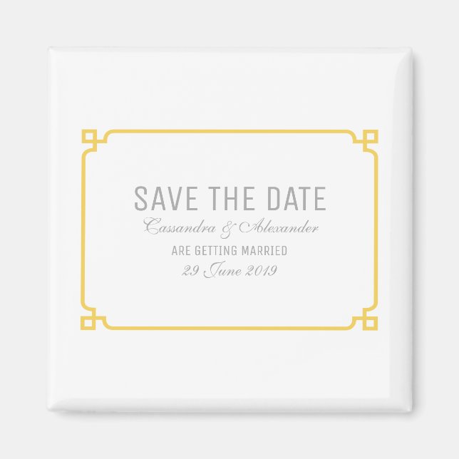Yellow Deko Chic Save the Date Magnet (Vorne)