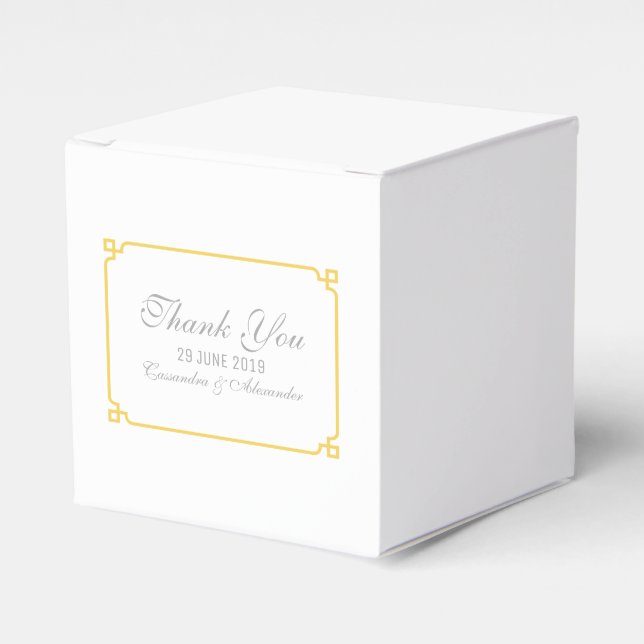 Yellow Deko Chic Wedding Geschenkschachtel (Vorderseite)