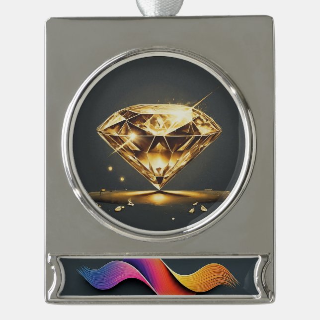 Yellow Diamond Banner-Ornament Silber (Vorderseite)