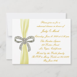 Yellow Diamond Bow Wedding Probe Dinner Einladung