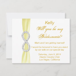 Yellow Diamond Infinity Wedding Bridesmaid Card Einladung