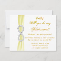 Yellow Diamond Infinity Wedding Bridesmaid Card