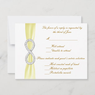 Yellow Diamond Infinity Wedding Response Card RSVP Karte