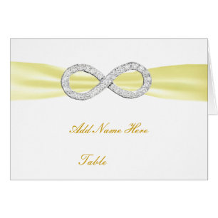 Yellow Diamond Infinity Wedding Table Platzkarte