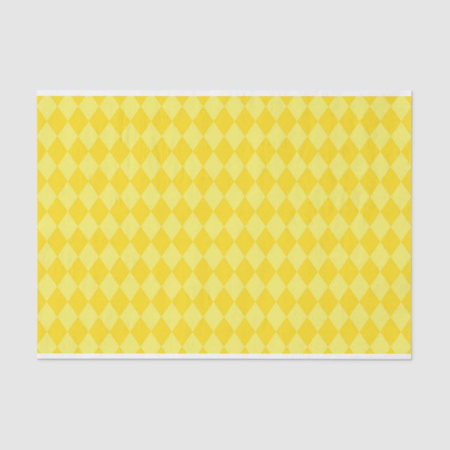 YELLOW DIAMOND MARDI GRAS PATTERN SEIDENPAPIER (Vorderseite)