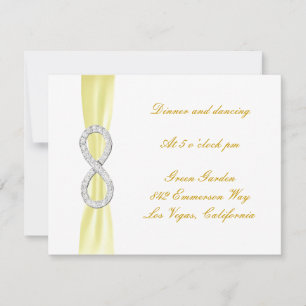 Yellow Diamond Unfinity Wedding Reception Card Einladung