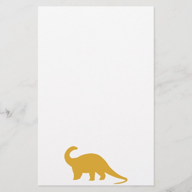 Yellow Dinosaurier Briefpapier (Vorderseite)