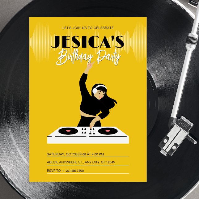 Yellow dj music player einladung (Von Creator hochgeladen)