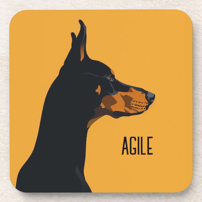 Yellow Doberman Getränkeuntersetzer (Vorderseite)