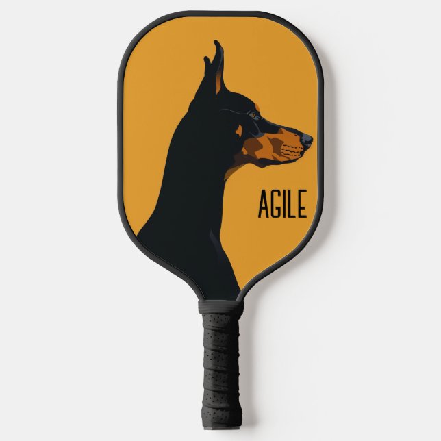 Yellow Doberman Pickleball Schläger (Vorderseite)