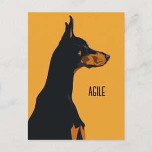 Yellow Doberman Postkarte
