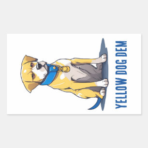 Yellow Dog Democrat Politics USA Präsident 2024 Rechteckiger Aufkleber