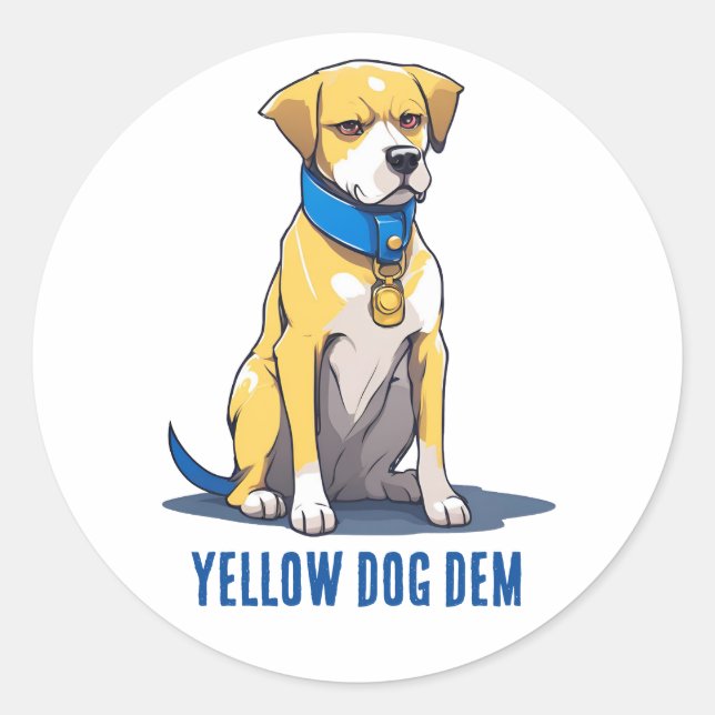 Yellow Dog Democrat Politics USA Präsident 2024 Runder Aufkleber (Vorderseite)