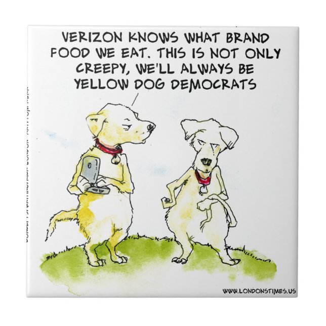 Yellow Dog Democrats Funny Fliese (Vorderseite)