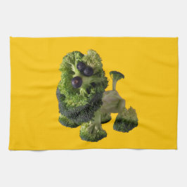 Yellow dog Kitchen towel. Geschirrtuch