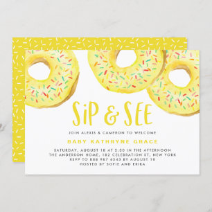 Yellow Donuts Sprinkles Baby Duschsippe und sehen  Einladung