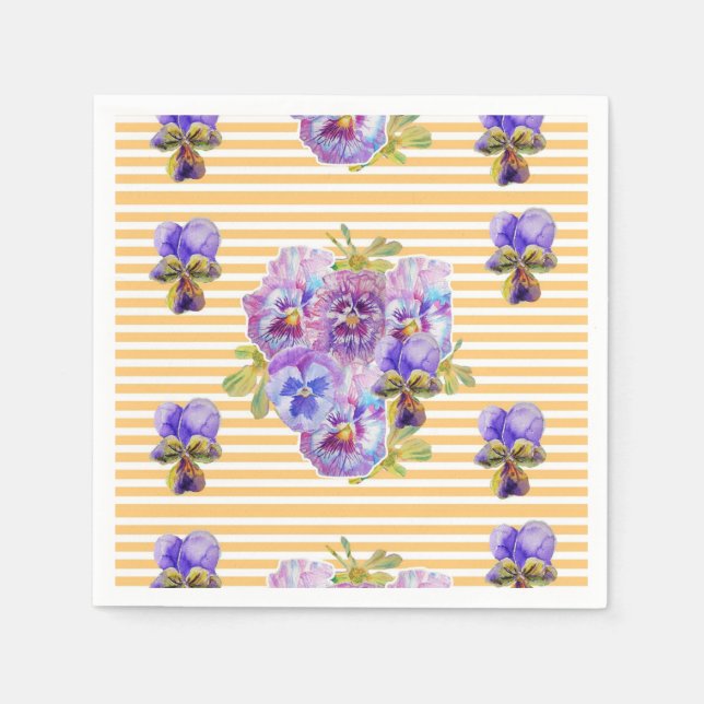 Yellow Dot Shabby Chic floral Serviette Napkins (Vorderseite)