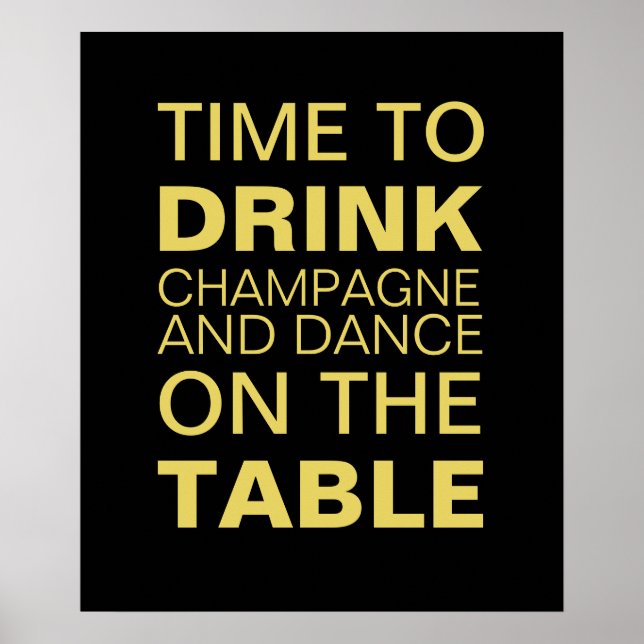 Yellow Drink Champagne Party Poster (Vorne)