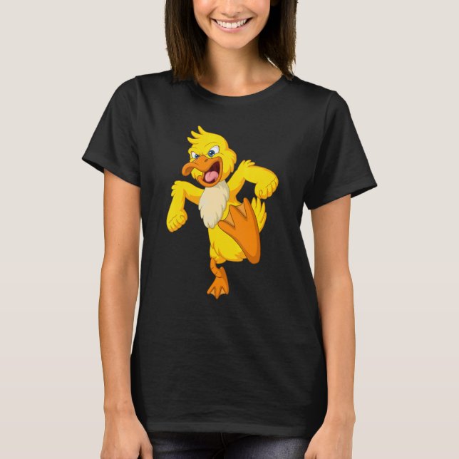 Yellow Duck Angry Evil Poultry Bio Bauer Fab T-Shirt (Vorderseite)