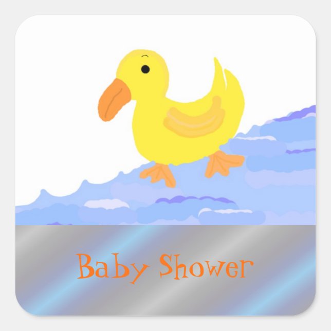 Yellow Duck Baby Duck Quadratischer Aufkleber (Vorderseite)
