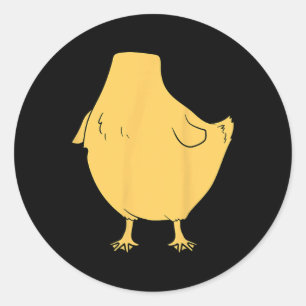 Yellow Duck Body Bly Halloween Kostüm Easy Duck Runder Aufkleber
