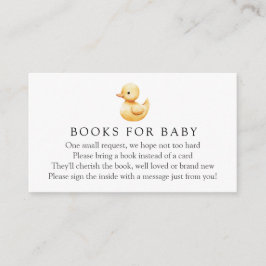 Yellow Duck Books für Babyanfrage Begleitkarte