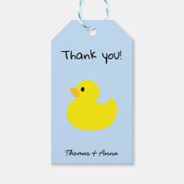 Yellow Duck Danke, Blue Color Gift Tags Geschenkanhänger