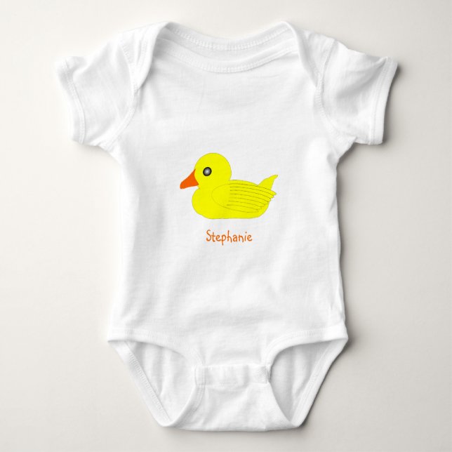Yellow Duck Design Personalisiert Baby Strampler (Vorderseite)