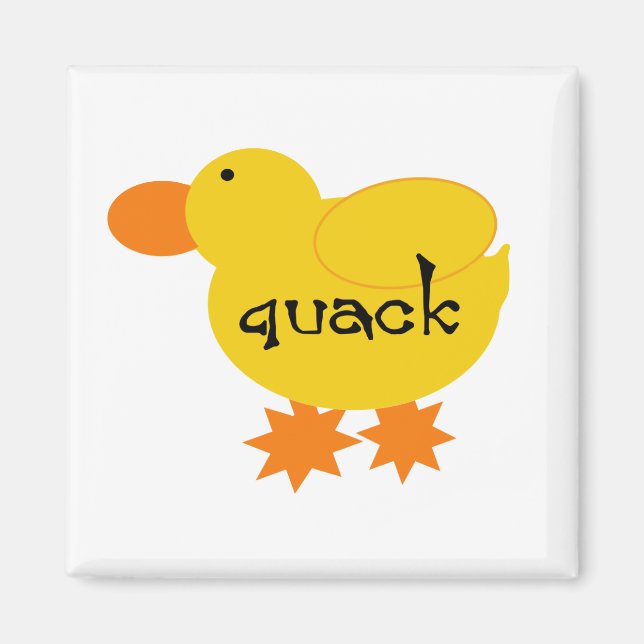 Yellow Duck Quack Tshirts und Geschenke Magnet (Vorne)