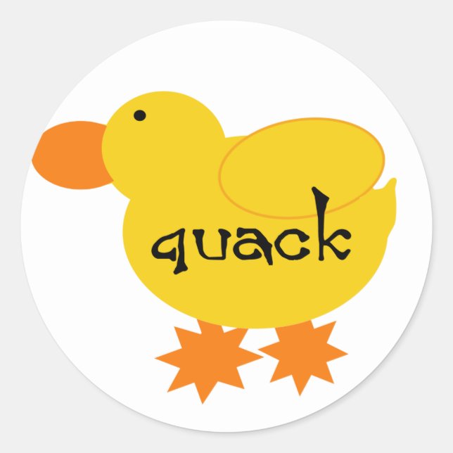 Yellow Duck Quack Tshirts und Geschenke Runder Aufkleber (Vorderseite)