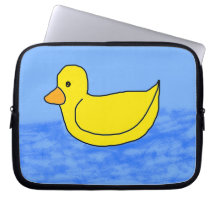 Yellow Ducky Blue Electronics Bag
